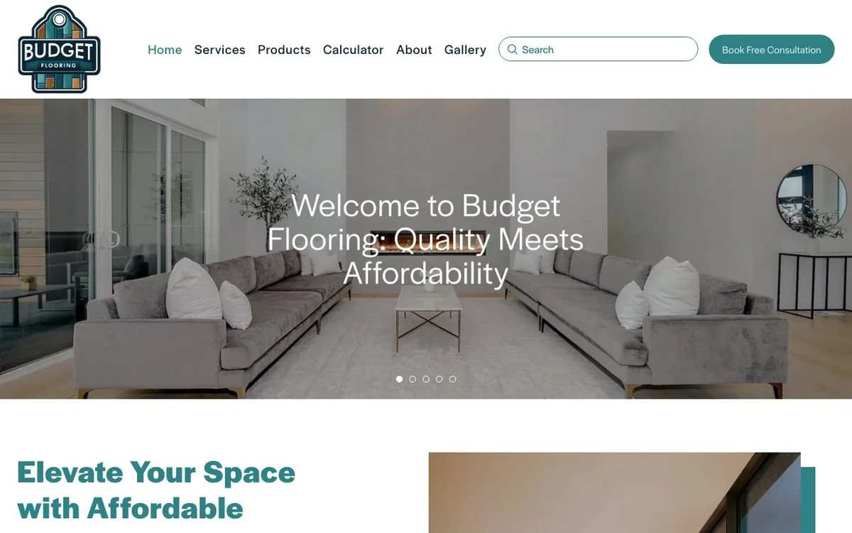 Budget Flooring Center website screenshot