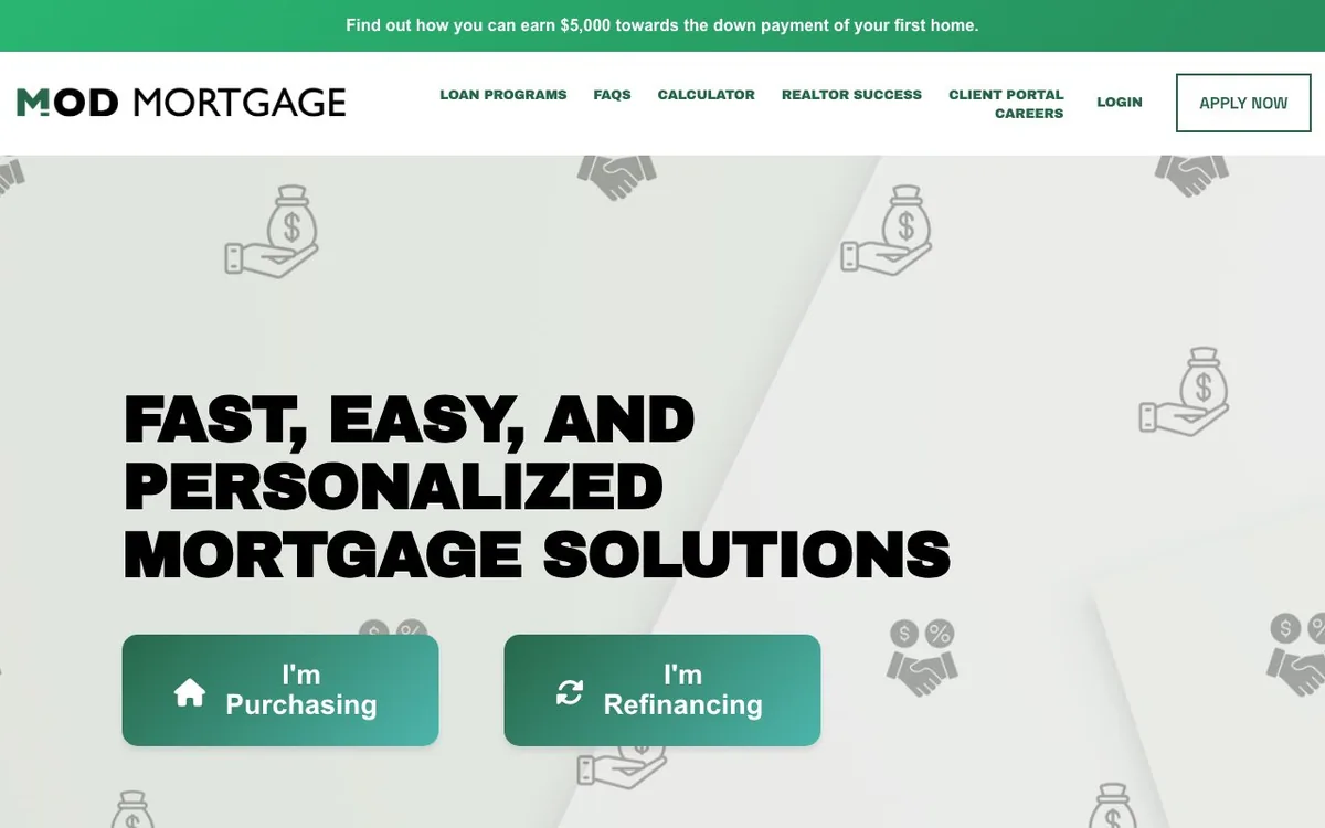 Mod Mortgage Loans website screenshot